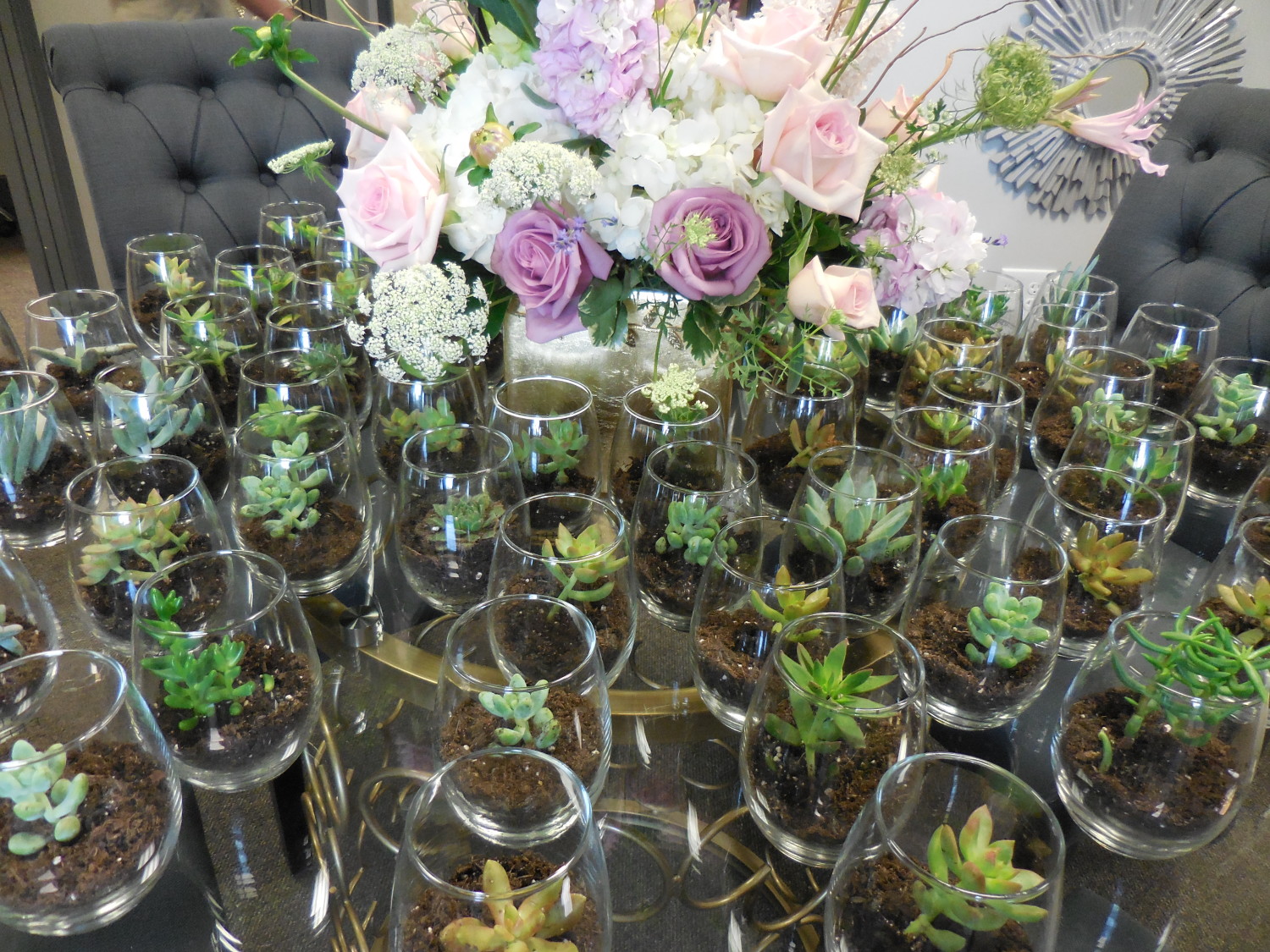 Succulent favors for all.