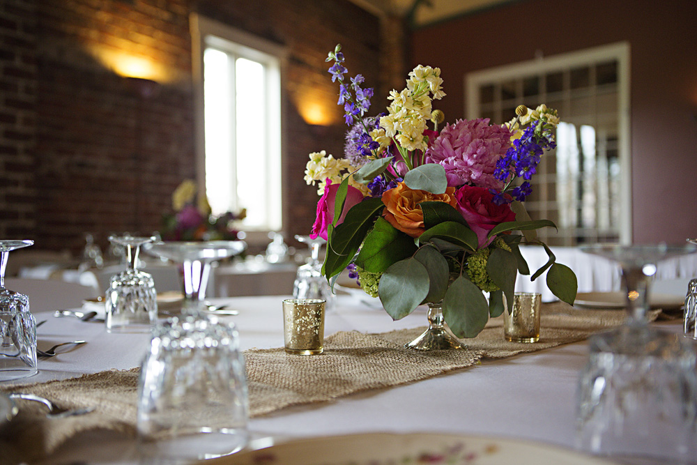 Spring floral table arrangement