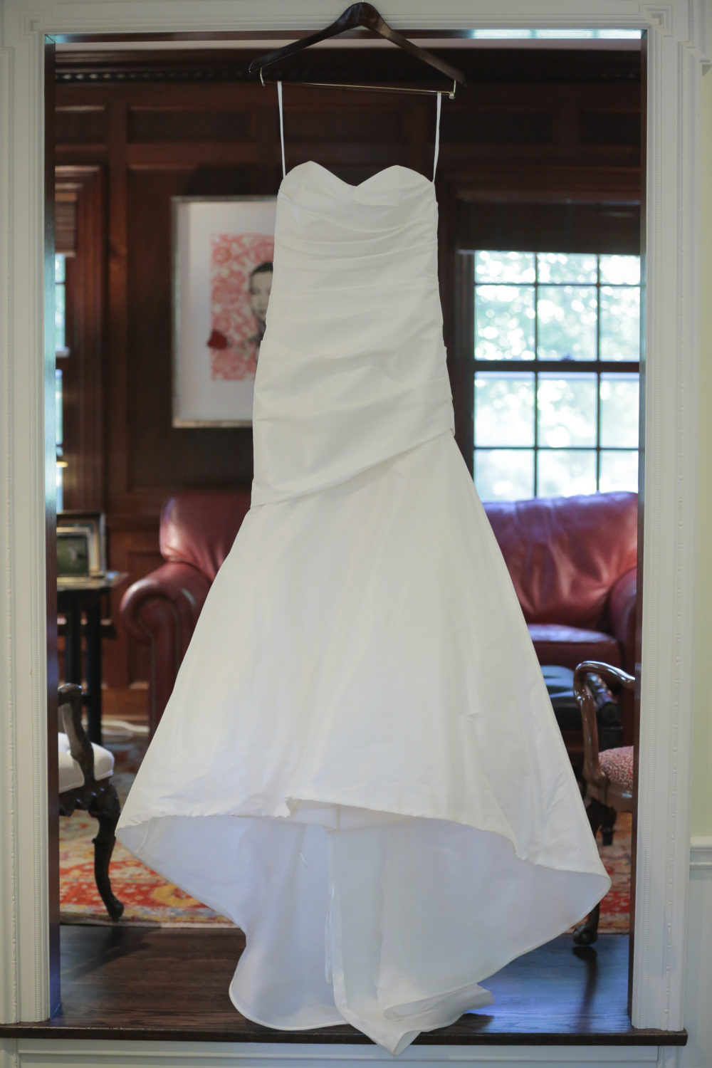 strapless white wedding dress