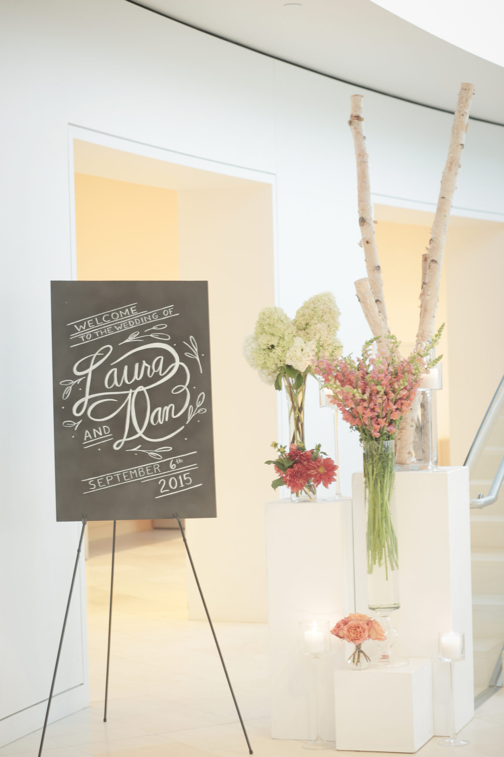 Romantic and contemporary wedding signage