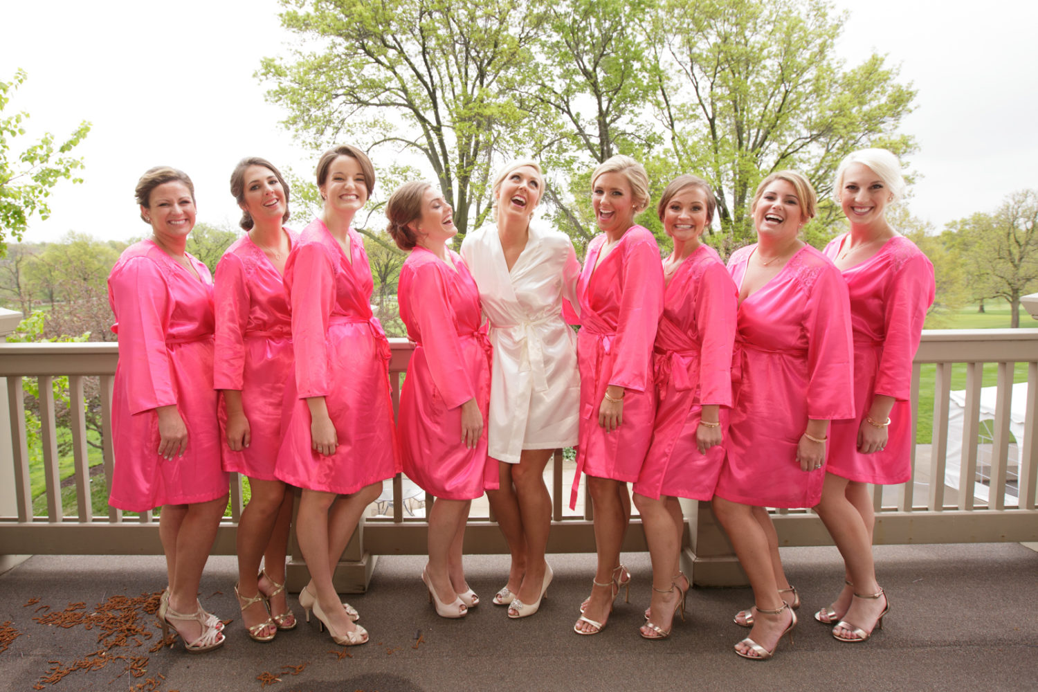 pink wedding robes