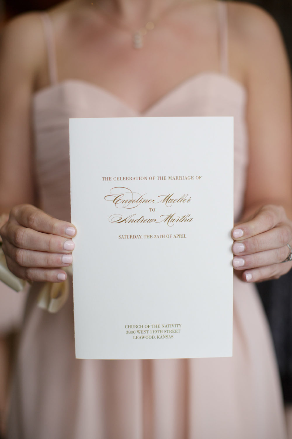 Formal wedding ceremony program