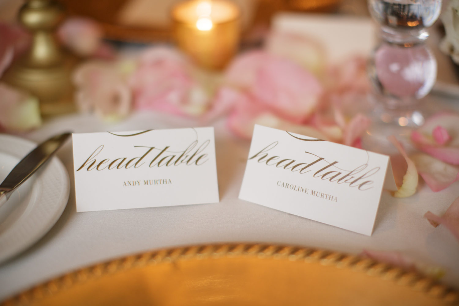 Formal gold escort cards