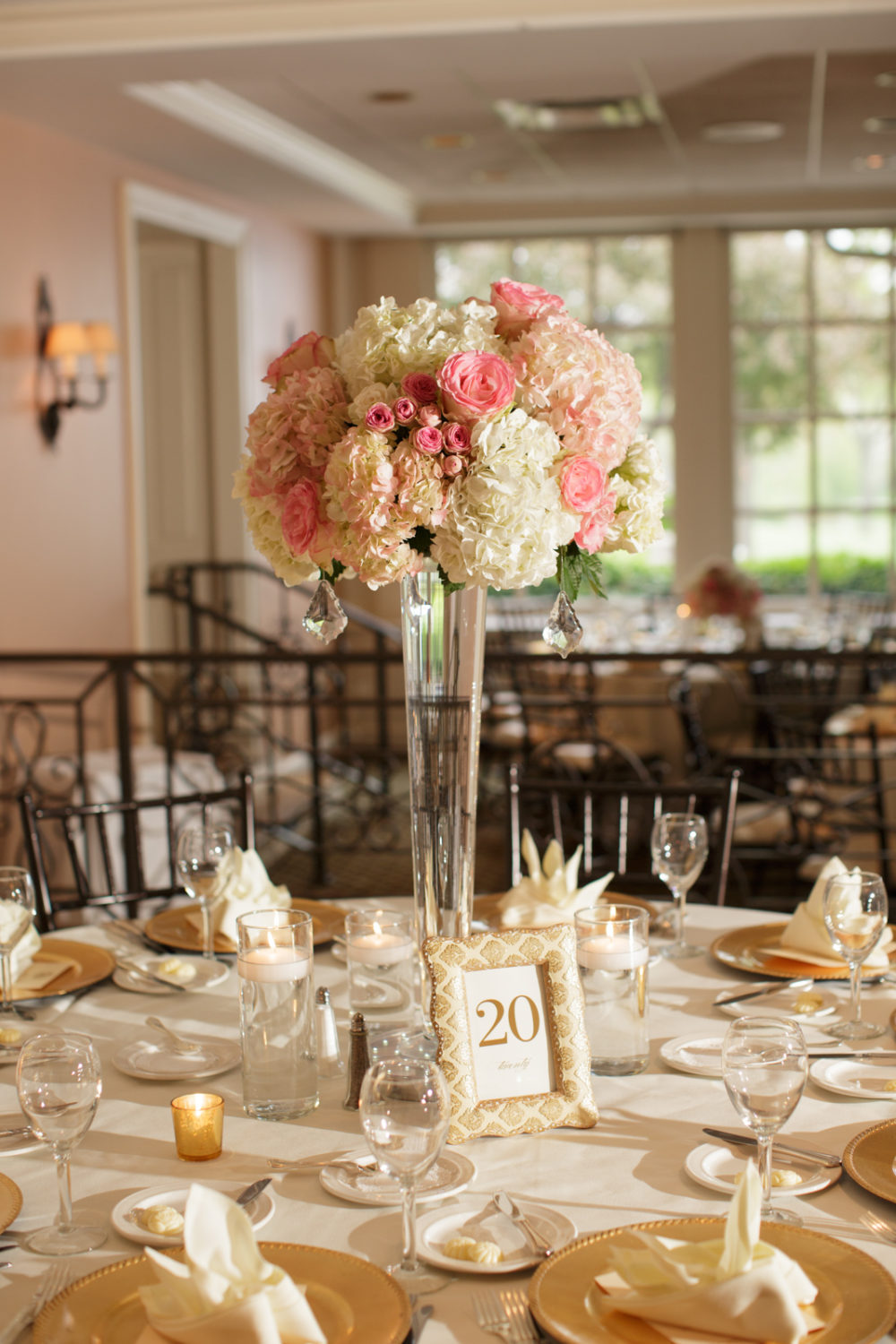 formal gold wedding table setting