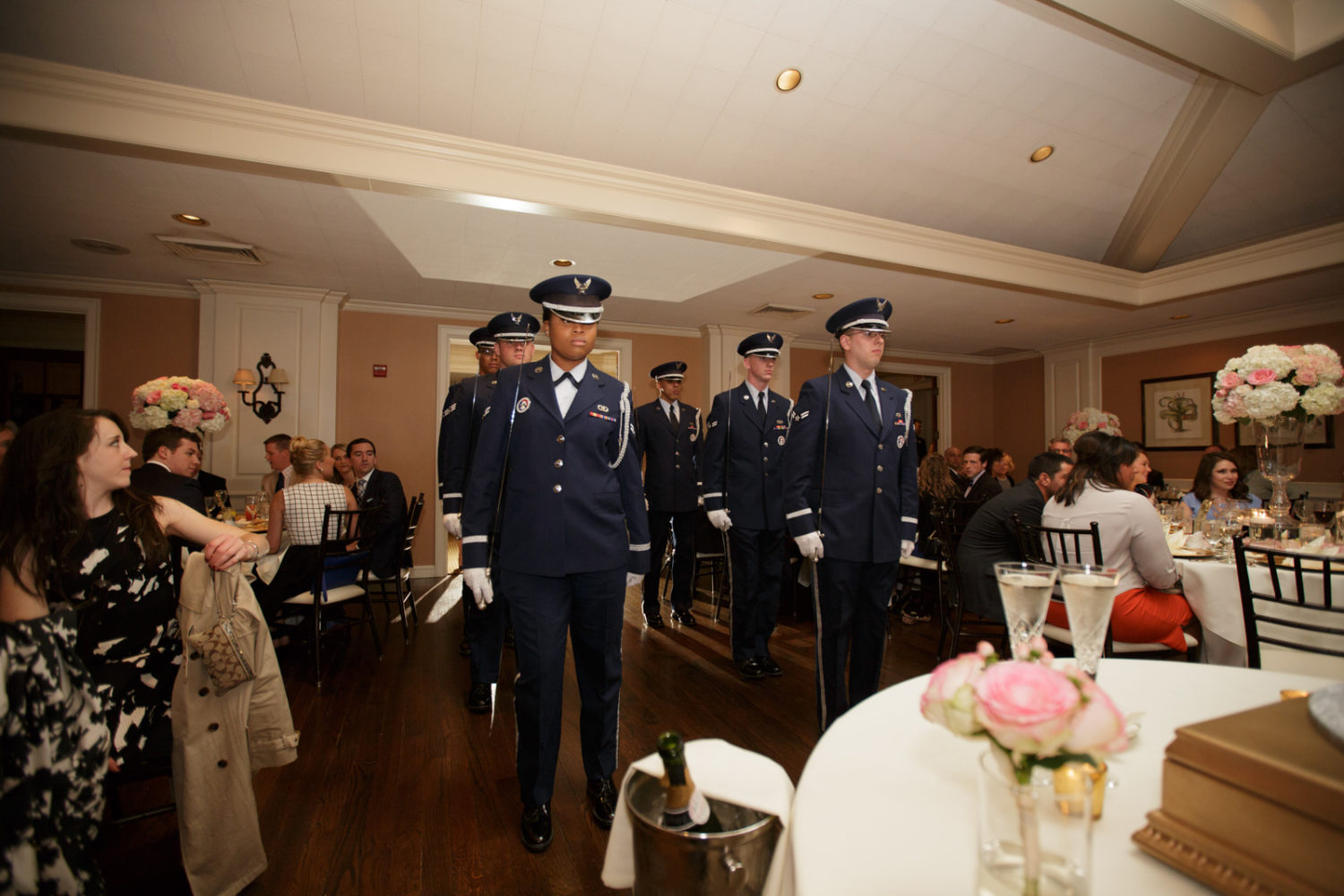 military wedding arch