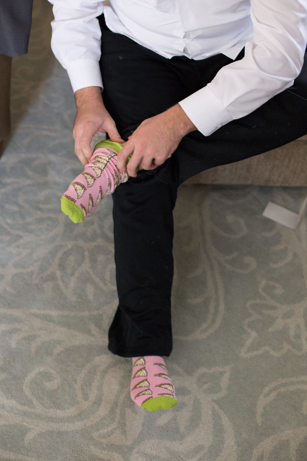 pink wedding socks menswear