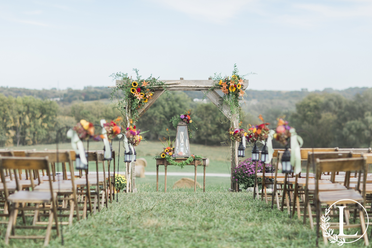 rustic outdoor wedding ceremony