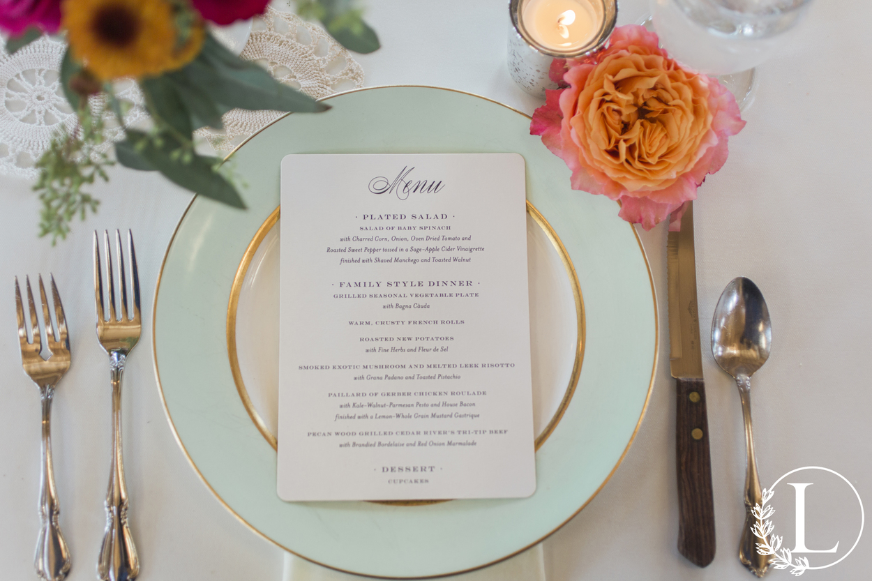 custom wedding menu