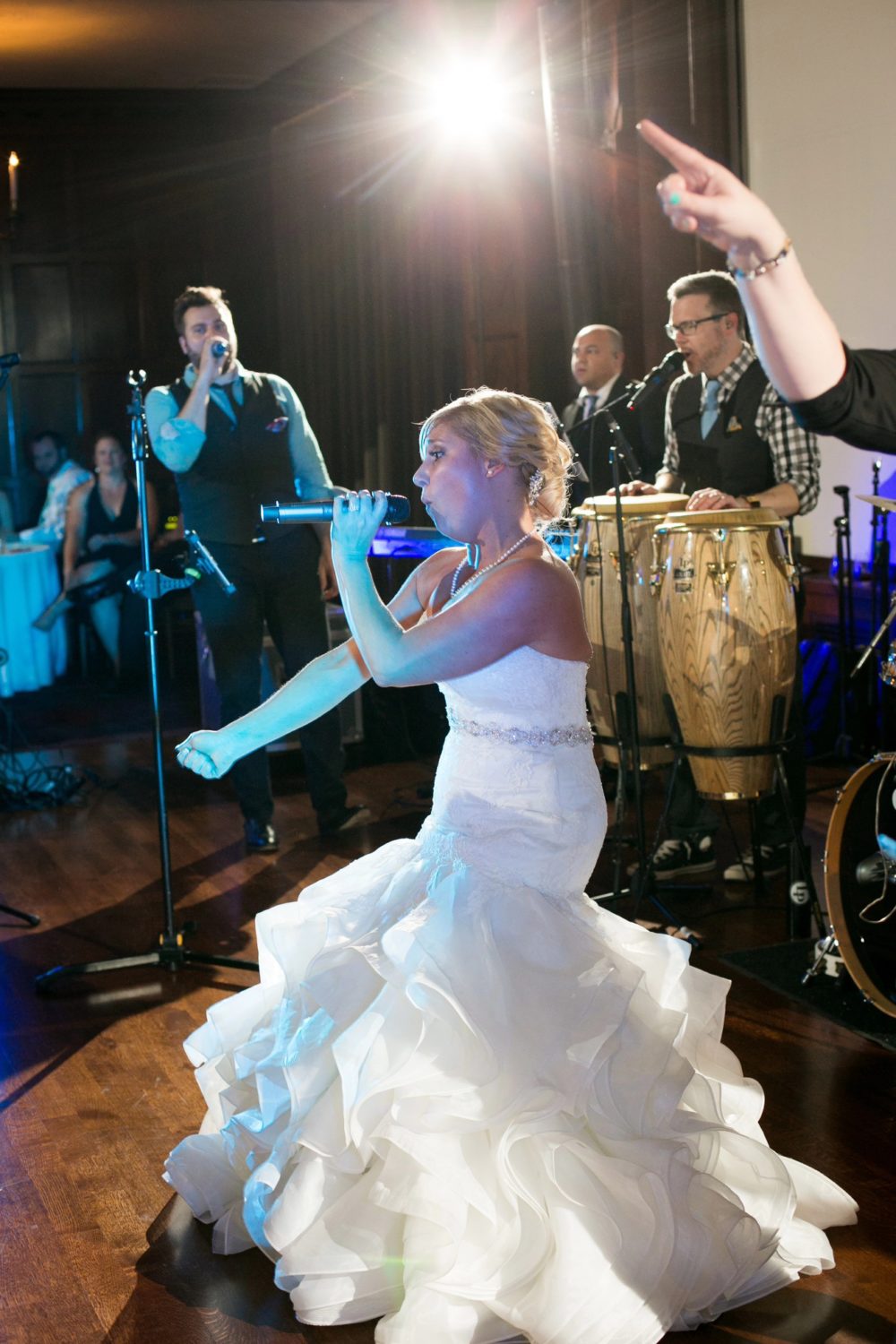 Bride singing with Lost Wax