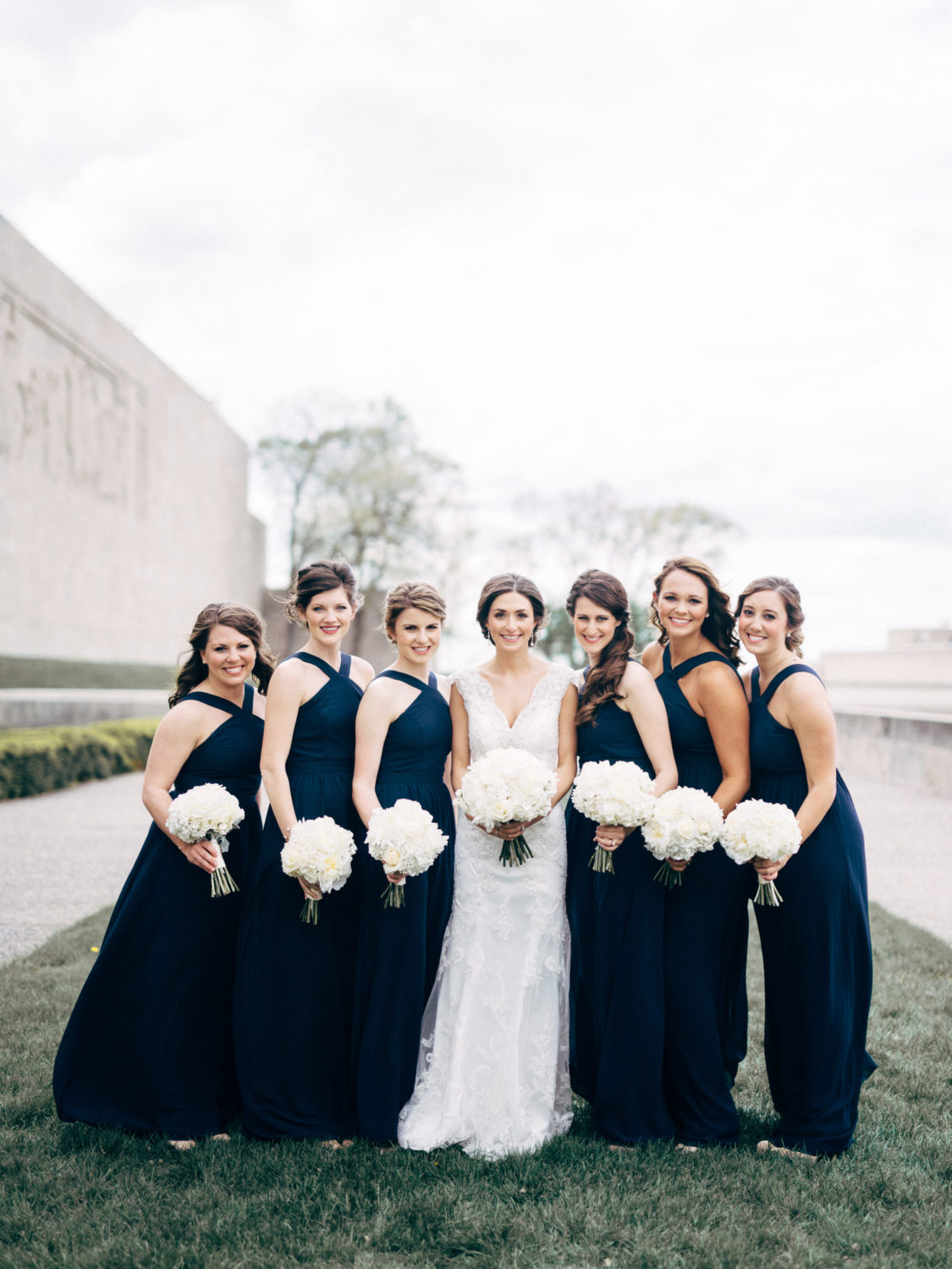 navy bridesmaids gown